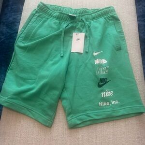 Nike Green Athletic Shorts with Elastic Waistband